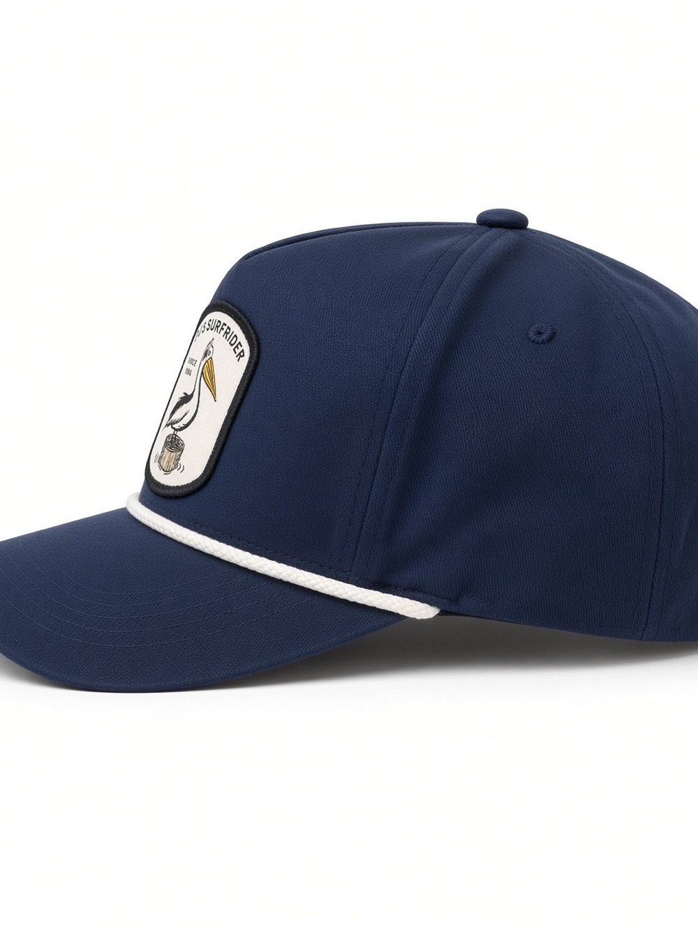 Navy Pelican Patch Baseball Cap with White Rope Trim